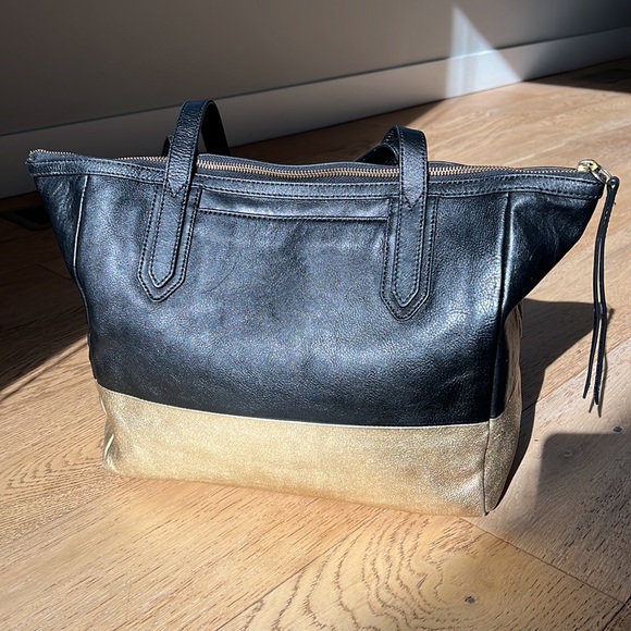 Fossil Black and Gold Sydney tote with matching wallet - Picture 8 of 11